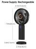 Portable Handheld Fan USB Rechargeable Mini Fan Digital Display 5-Speed Adjustment Suitable For Travel Outdoor Office Home