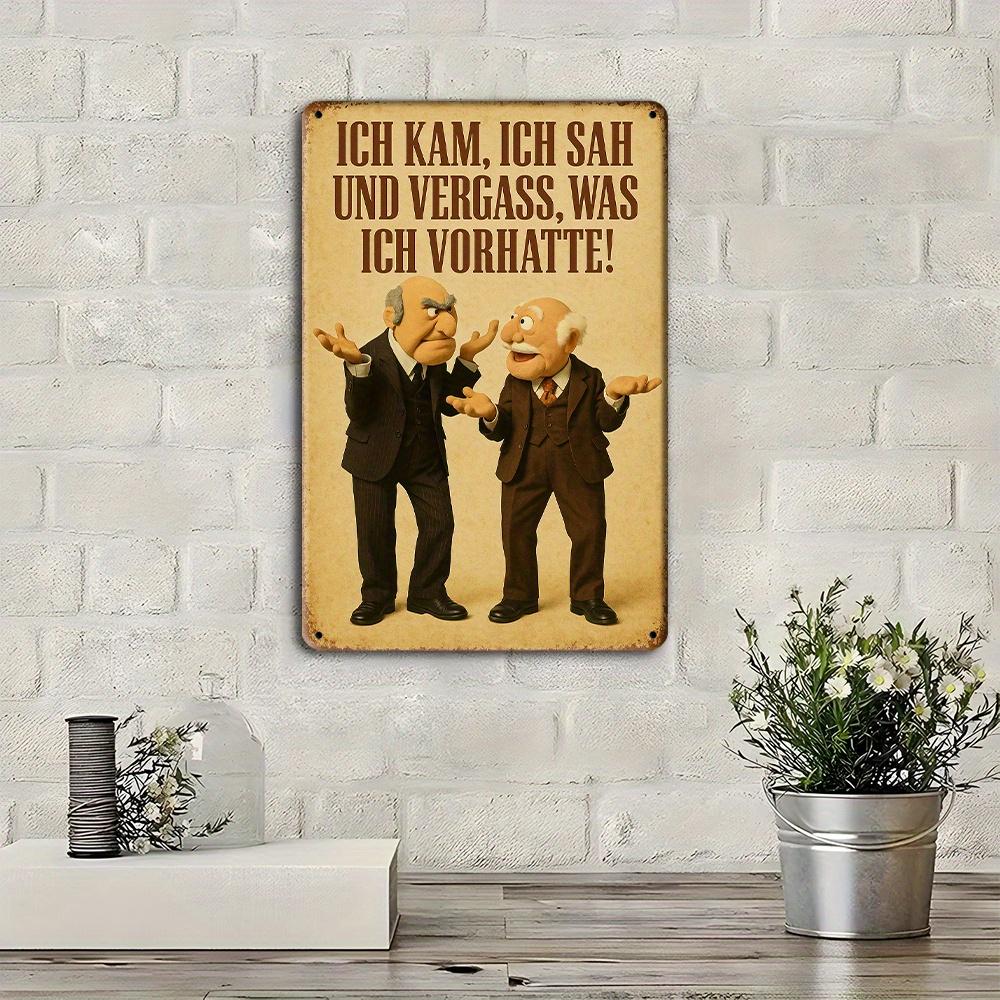 Vintage German Humor Sign - 20x30cm Iron Wall Art for Cafe & Home Decor