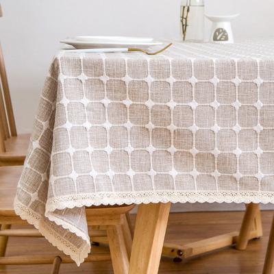 Linen Cotton Tablecloth Lace Rectangular Table Cloth Coffee For Living Room Table Cover Mat Furniture Home Decorative