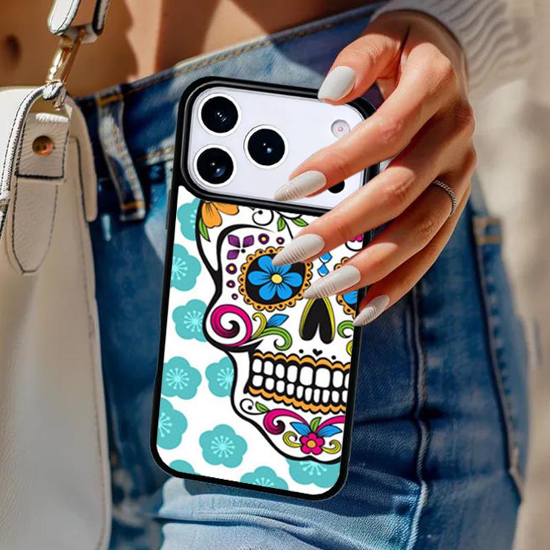 

Mexican Sugar Skull Protective Phone Case For iPhone 17 Air 14 15 13 12 Max Cover For Apple 16e 11 Pro Max Plus Coque iPhone 15plus