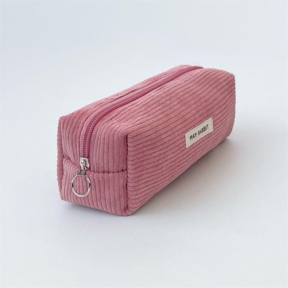 Large-capacity Stationery Storage Bag Corduroy Pen Pouch High Quality Pencil Box