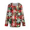 Women's Fashion Christmas Print Casual Zip-Up Long-Sleeved Hooded Jacket