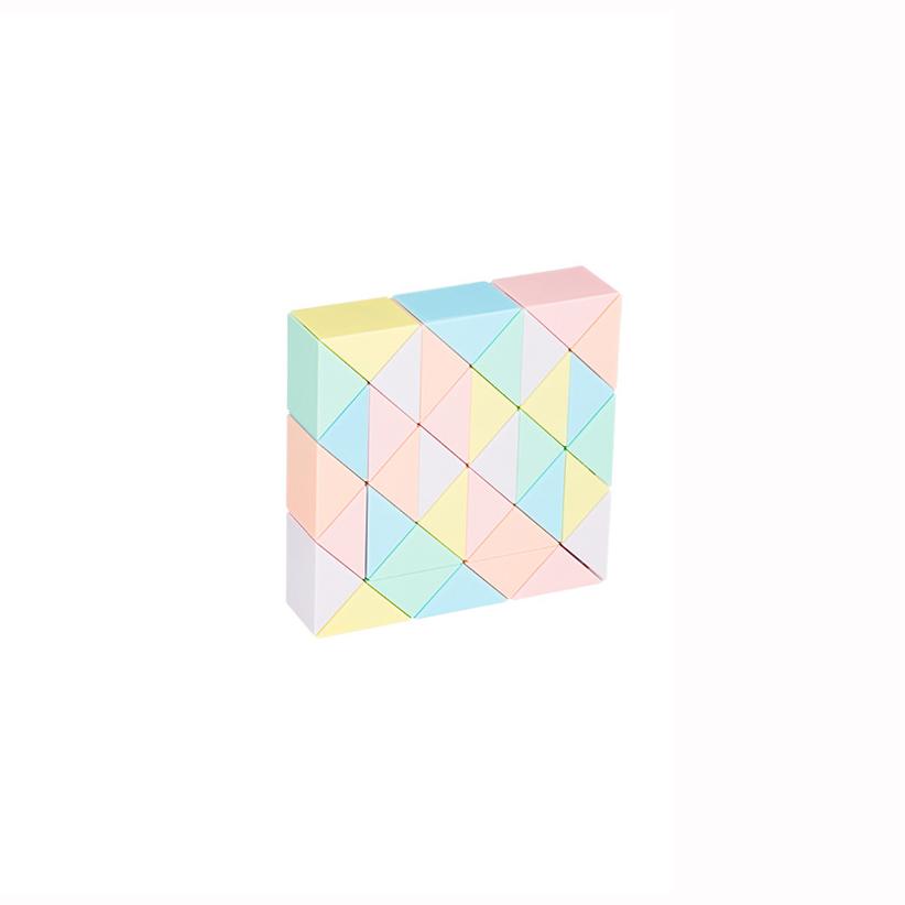 48 Rainbow Color Wedges Magic Snake Cube Twist Puzzle 3D Brain Teaser Fidget Sensory Toys