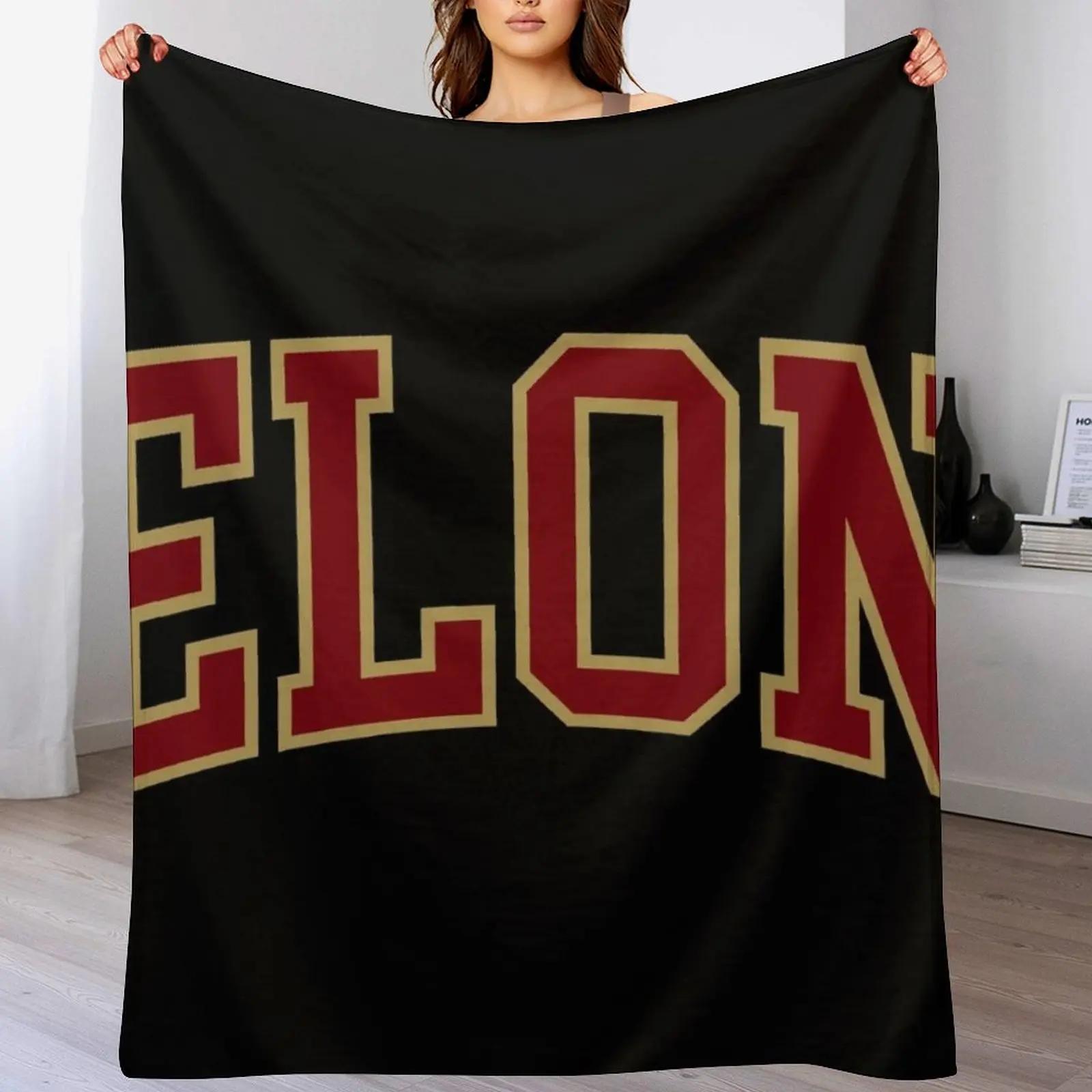 

elon college font curved Throw Blanket Warm Accent Blanket for Living Room Decoration 102x76cm(40x30in)