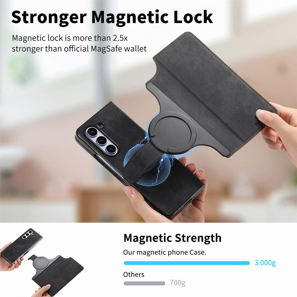 CASENEO For Samsung Galaxy Z Fold6 5G Case Leather 2-in-1 Magnetic Detachable Wallet Phone Cover