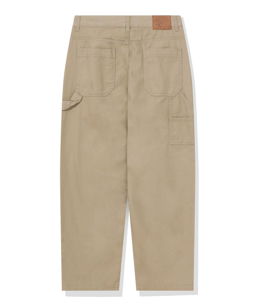 BEENTRILL Cotton Twill Double Knee Pants (Beige)