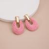 Scalloped Earrings Beach Tassel Earring Solid Color Hollow Round Earrings  Lady