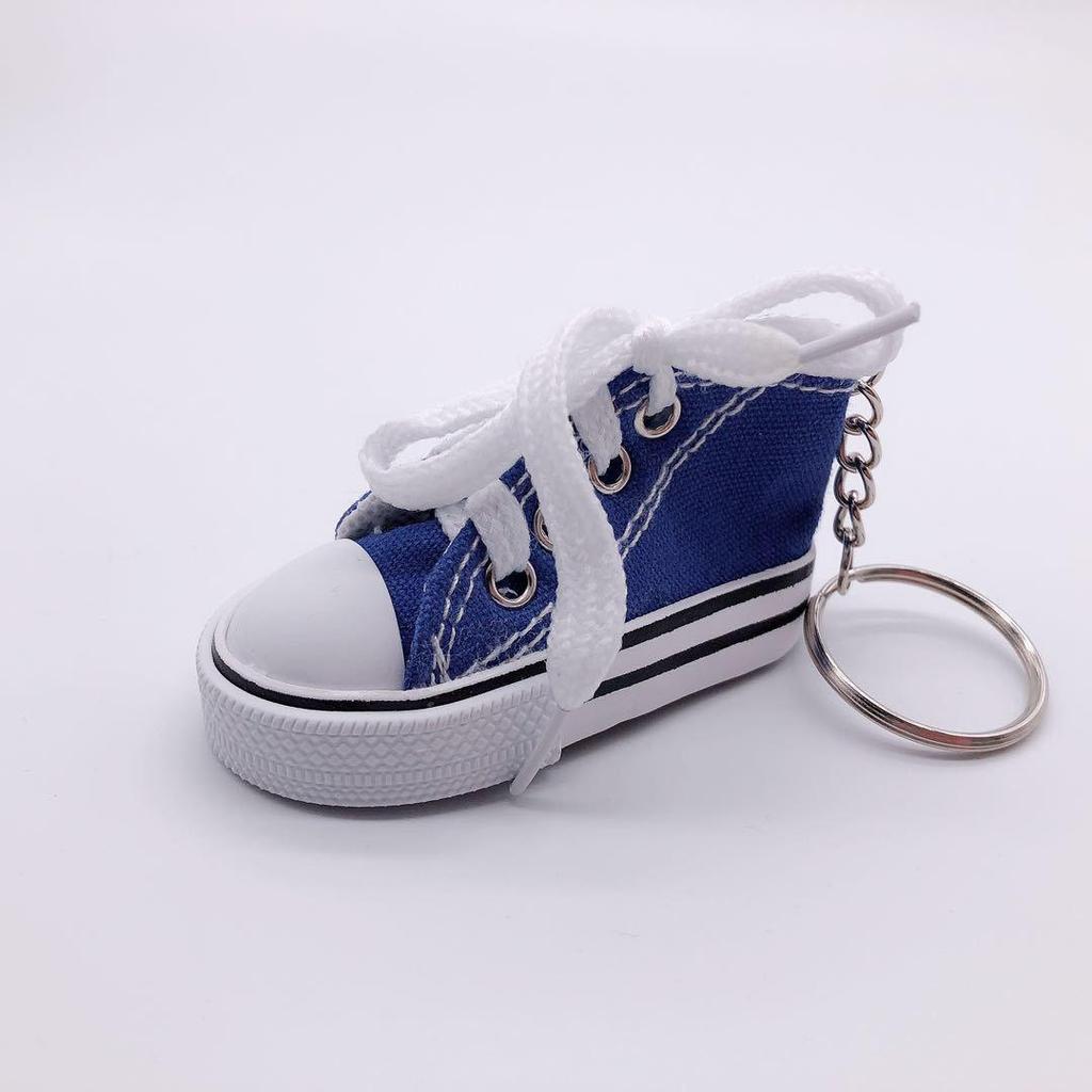 Mini Canvas Shoe Keychain: Fashionable Pendant & Motorcycle Kickstand