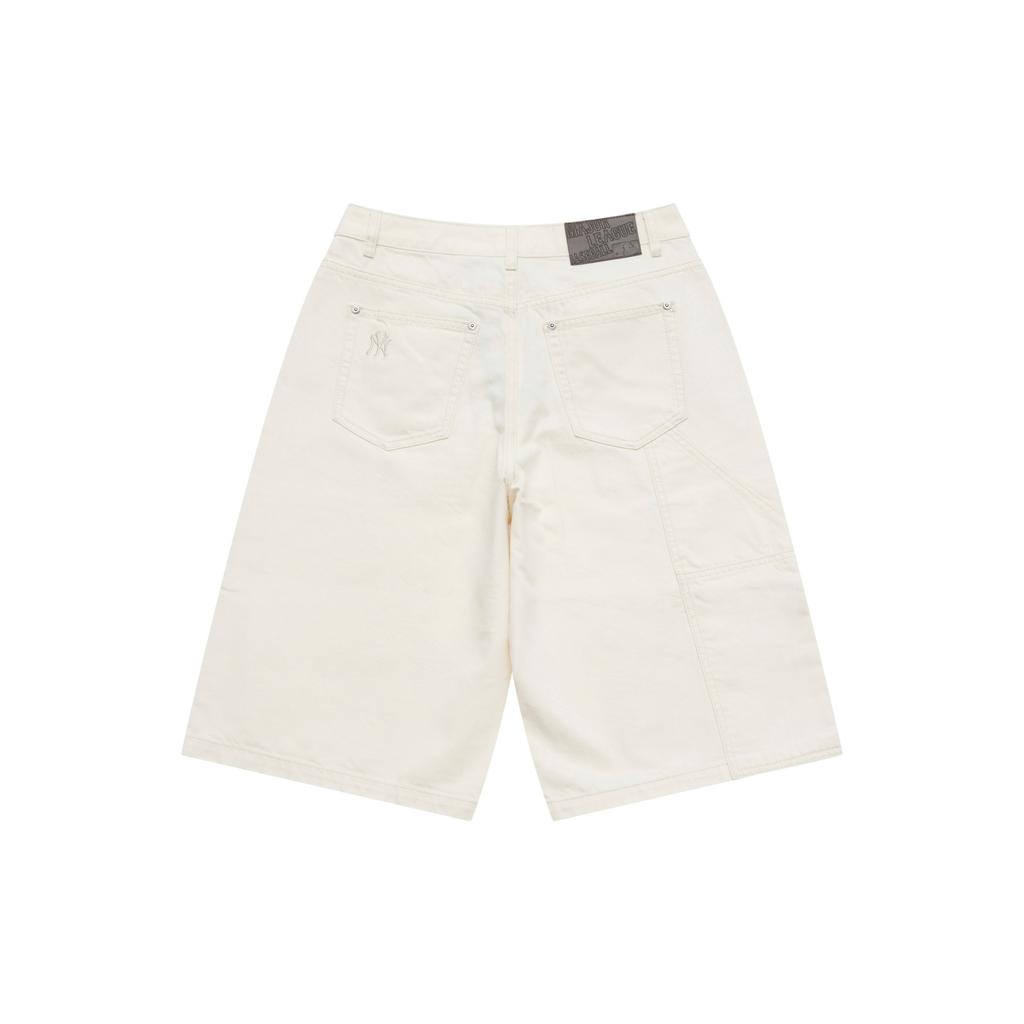 New MLB MONOGRAM Collection New York Yankees SS25 Denim Shorts Men's White 3LDPM0253-50CRD