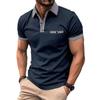 Summer Men's Short Sleeved Color Blocked Sports Polo Shirt