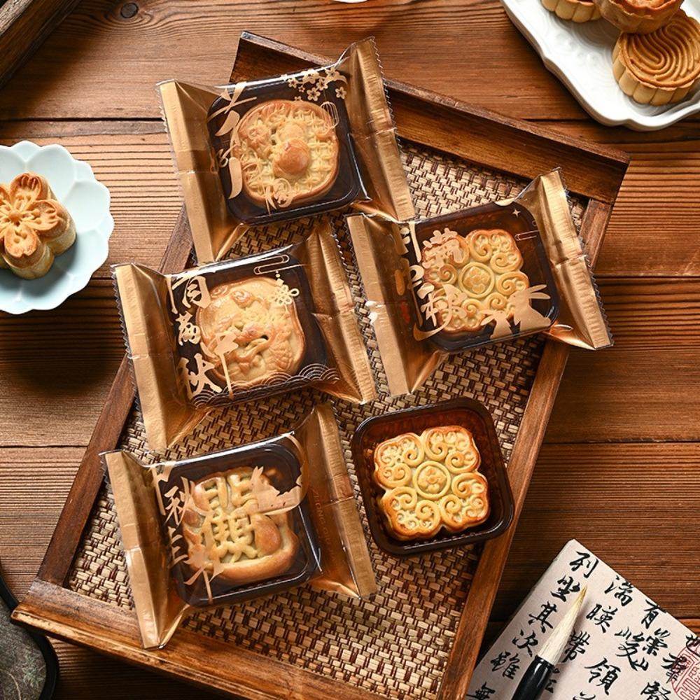 100pcs Plastic Cookie Packaging Bag Chinese Style Handmade Gift Bag  Mid-Autumn Festival