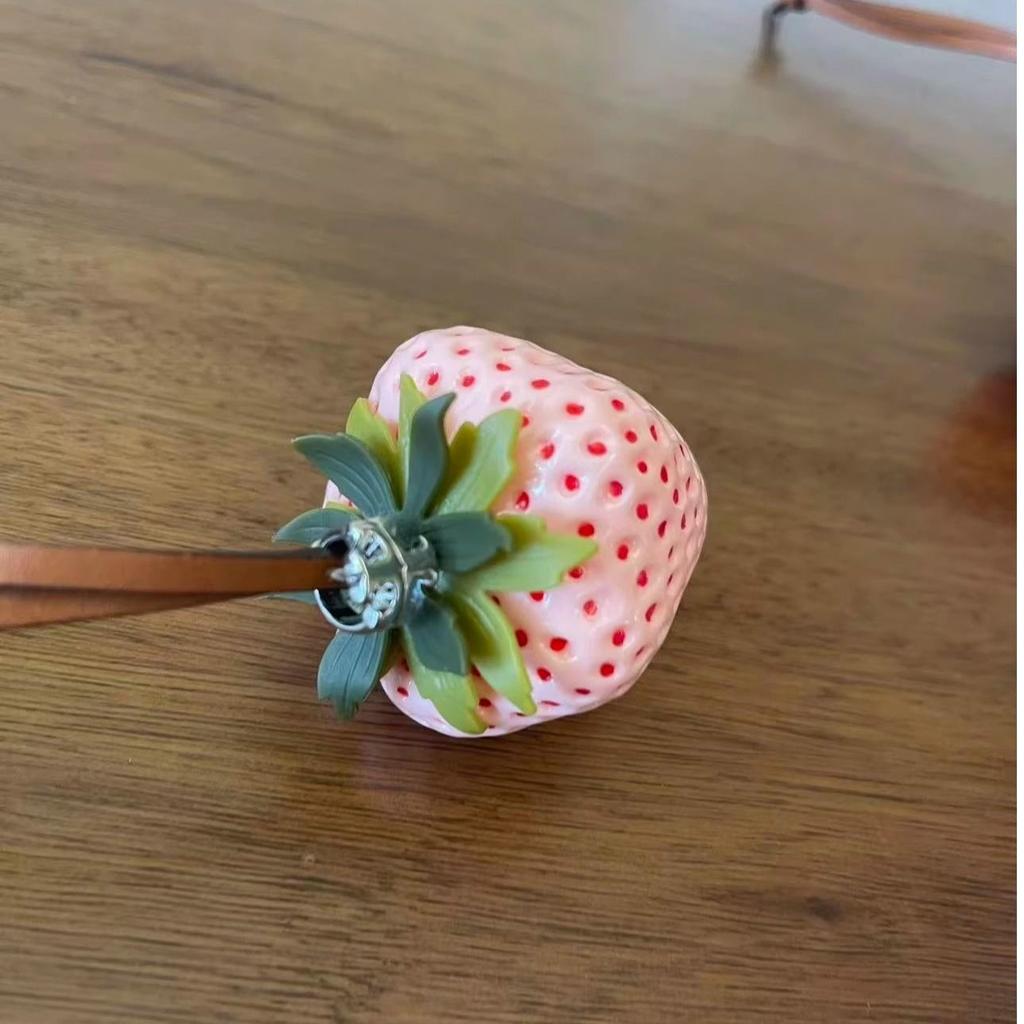 Strawberry Pendant Keychain Cute Red Pink Bag Decoration Accessory Pendant