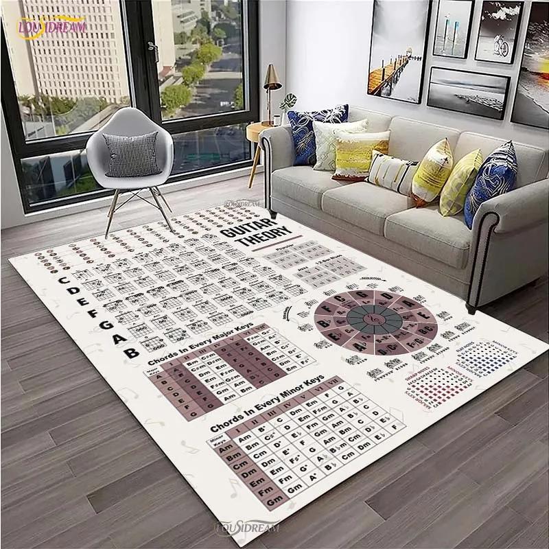 

Music Basic Guitar Chord Theory Chart Piano Carpet for Living Room Bedroom Rugs Kitchen Unslip Floor Mat Alfombra Birthday gift 40x60cm