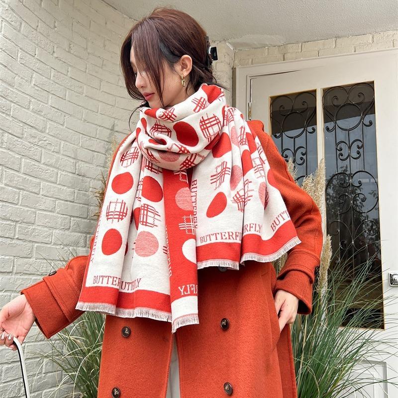 Scarf women's winter new imitation cashmere versatile air conditioner shawl women's high-end sense outer warm scarf
