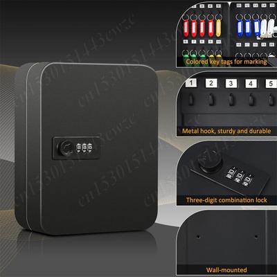 Key Box Wall Mounted 20 Key Hooks Key Cabinet Wall Mount with Key/Code Lock Key Cabinet Security Lock Box Locking Key Cabinet