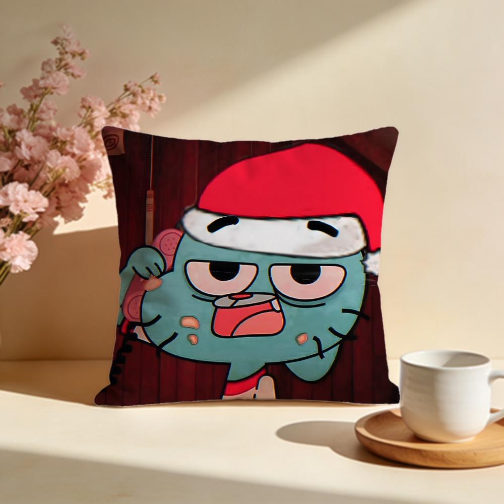 Stylish TThe Amazing World of Gumballable Cushion Cover Stylish Washable Pillow Cover Ideal for Couch Bedroom Car Decoration