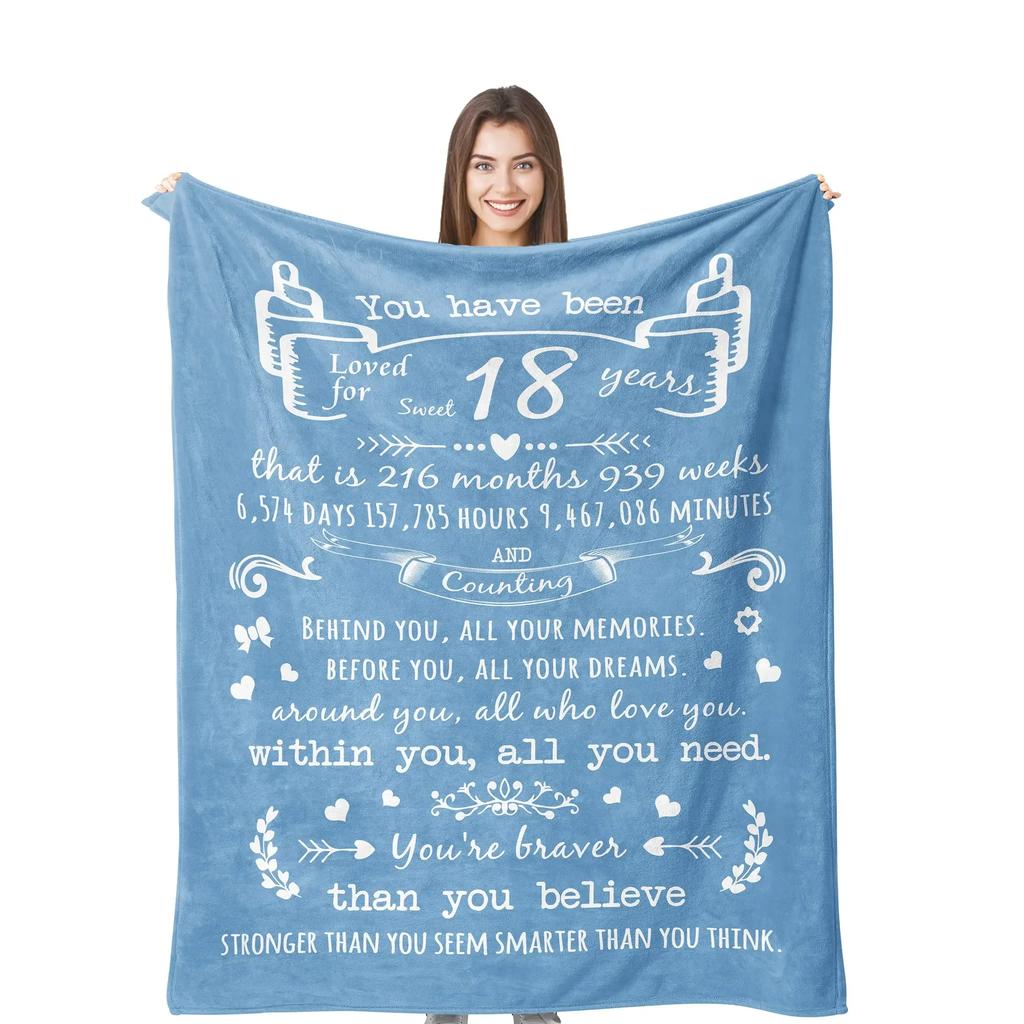 18th Birthday Gifts Ideas for Girls-Girls 18th Birthday Decor Blanket-Gift for 18 Year Old Girl-Gifts for Daughter Bestie Sister