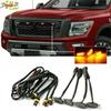 4X LED Grille Amber Light Grill Cover For Nissan Frontier Raptor Style 2005-