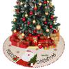 110CM Linen Embroidered Christmas Tree Skirt - Santa Design