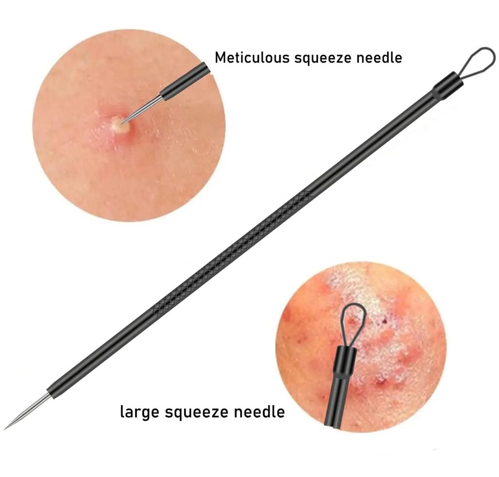 4 Professional Facial Blackhead Needle Set, Acne Whitehead Blackhead Extractor Stainless Steel, Deep Face Cleansing Tool