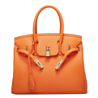 Women's Bag Litchi Pattern Trend Design with Buckle and Lock, Single Shoulder Bag , High-end Feeling, Casual and Versatile Fashion Handbag
