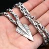 Vintage Viking Spear Pendant Norse Rune Necklace Stainless Steel Amulet Jewelry Gift for Men Women