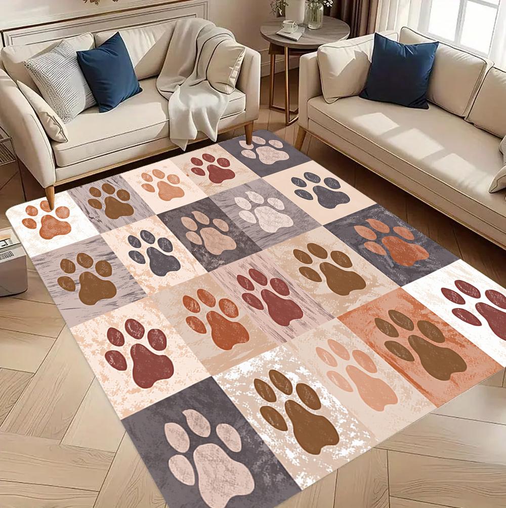 

Colorful Pet Paw Print Carpet Adorable Paw Print Rug Non-Slip Soft Floor Mat for Living Room Bedroom Home Decoration Easy Clean 40x60CM