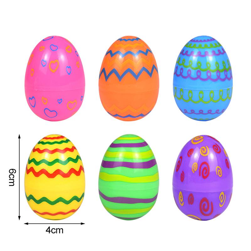 12Pcs Easter Fillable Opening Egg Colorful Plastic Eggs Kids Favors 2025 Easter Party Home Decorations Candy Gift Packaging Box