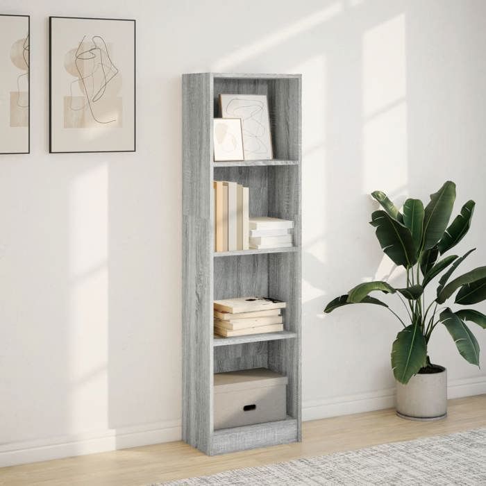 VidaXL Bookcase Sonoma Grey 40x24x143 Cm Engineered Wood, Bookshelf, Book Holder, Book Support, Cabinet of 857788