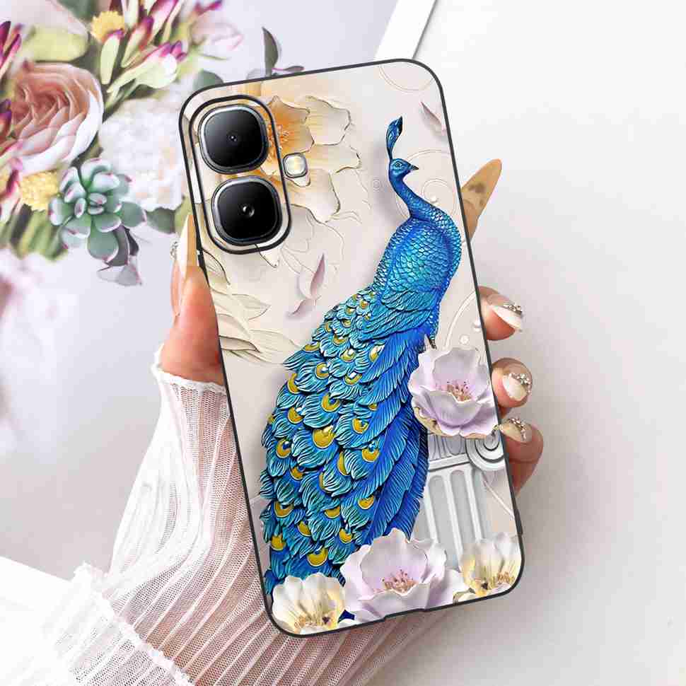 For Infinix Smart 20 4G X6840 X6840B Case Cartoon Cat Dinosaur TPU Black Cover For  Infinix Smart20 smart 20 4G Phone Casing