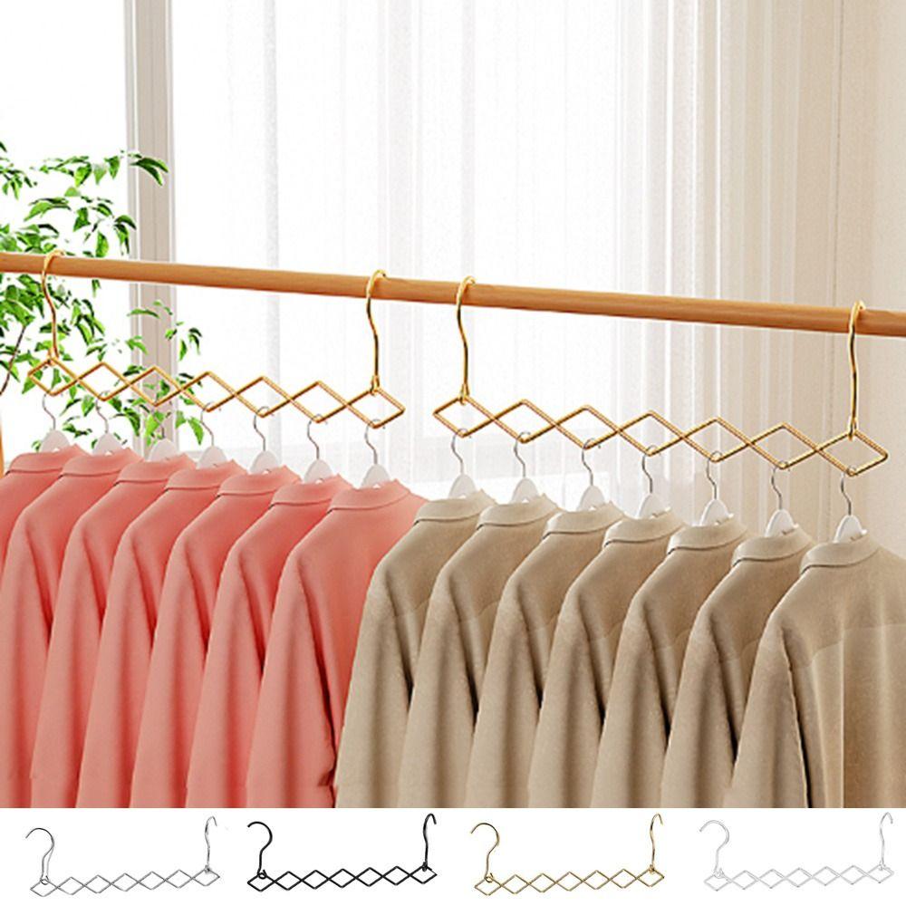 Stainless Steel 7 Slots Clothes Hanger Foldable Clothes Drying Rack  Dormitory