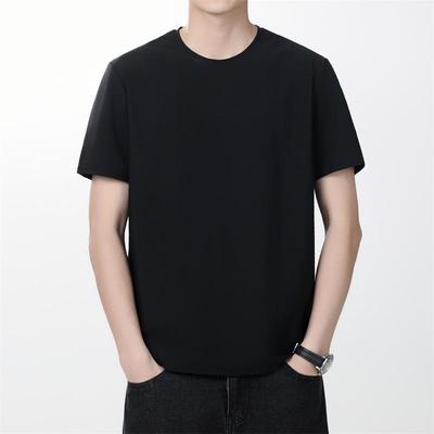 Herren Rundhals Eisseide T-Shirt, Schnelltrocknendes Kurzarm Locker Übergröße Sport T-Shirt, Herrenbekleidung