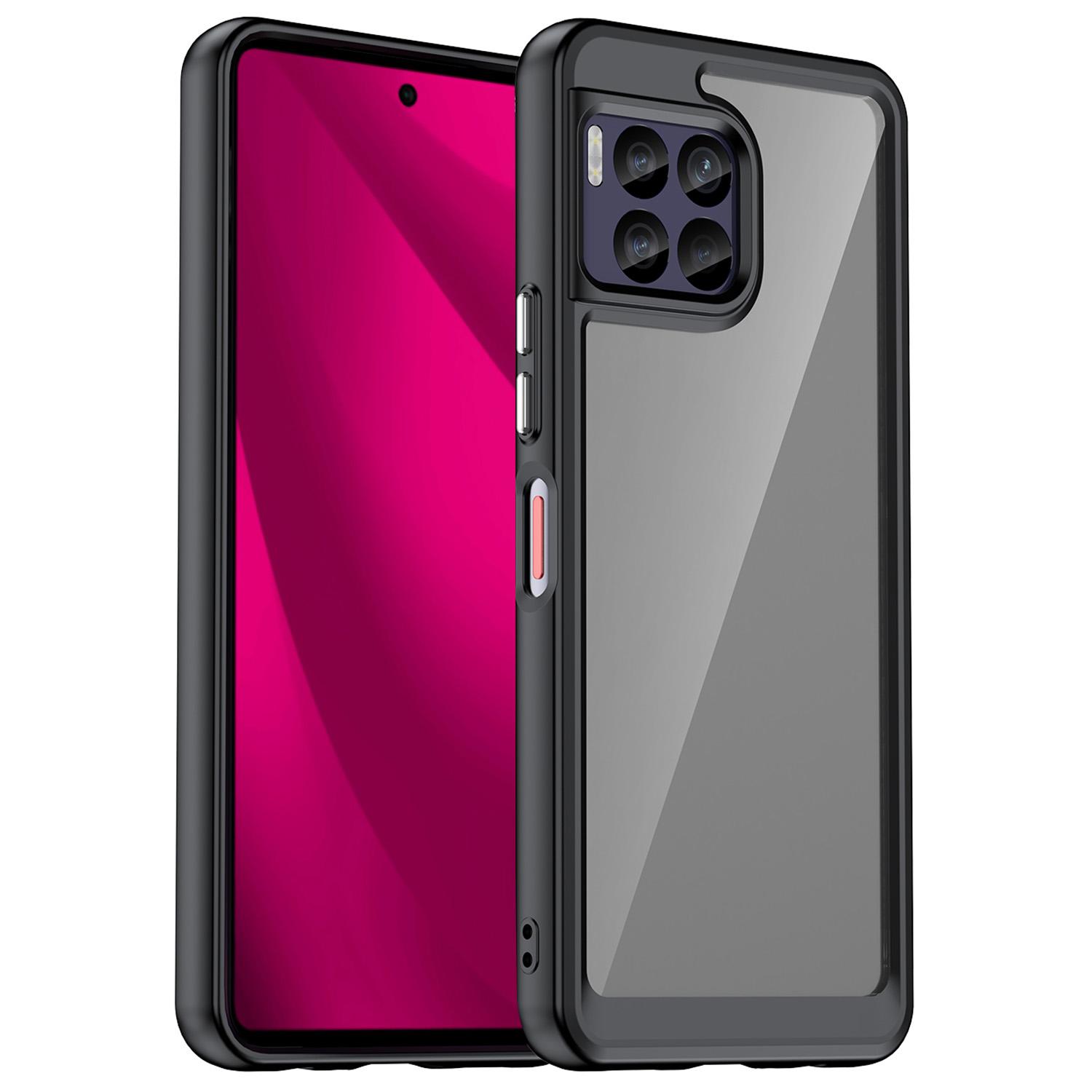 Для T-Mobile REVVL 7 Pro Чехол TPU+акриловый чехол для телефона цветная рамка Black