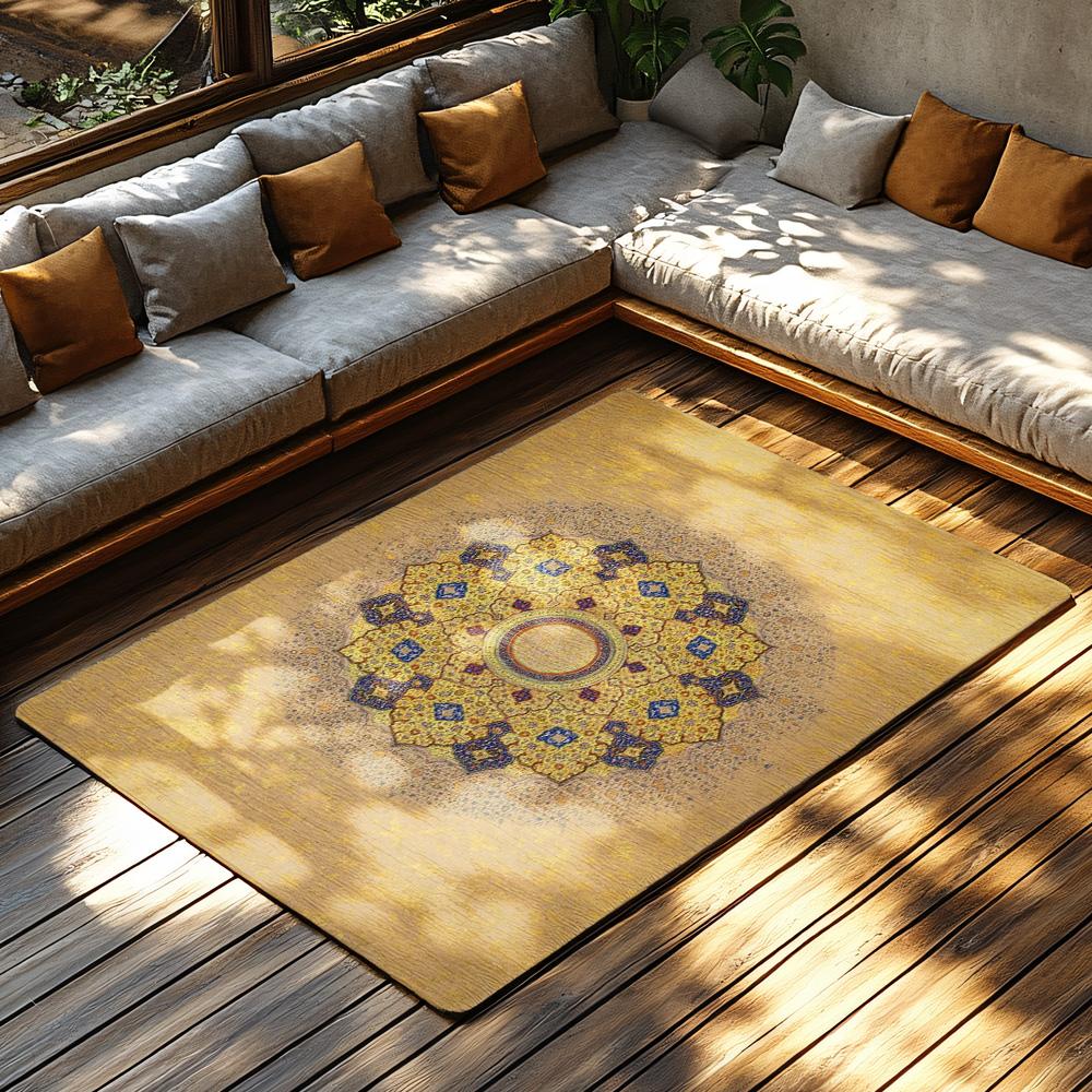 Elegant Persian Area Rug Oriental Carpet Non-Slip Door Mat Vintage Boho Decor Turkish Kilim Modern Home Accent Durable Floor Cov