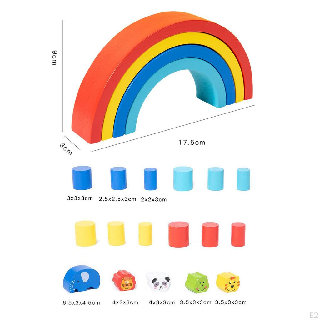 Montessori Wooden Balance Toys Stacking Animals for Boys Holiday Gifts