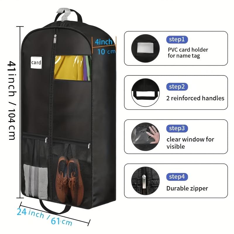 41" Garment Dust Cover Bags with Window, Hanging Storage for Shirts Suits Dresses Coats, Closet Wardrobe Organizer Dust Cover
