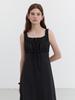 Deonseuteu Shirring Ribboned Sleeveless Dress_Uddr5B221_Black