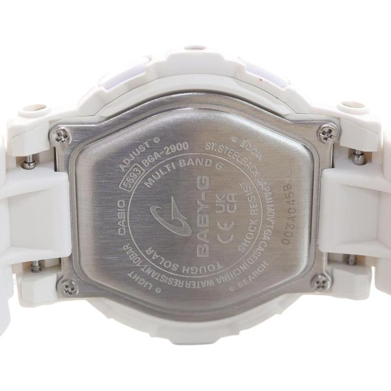 Casio CASIOBABY-G100 Meters Waterproof Function, Solar Quartz Movement, Resin Strap, Japanese and Korean Watch, Women's Watch, Silver BGA-2900-7AJF