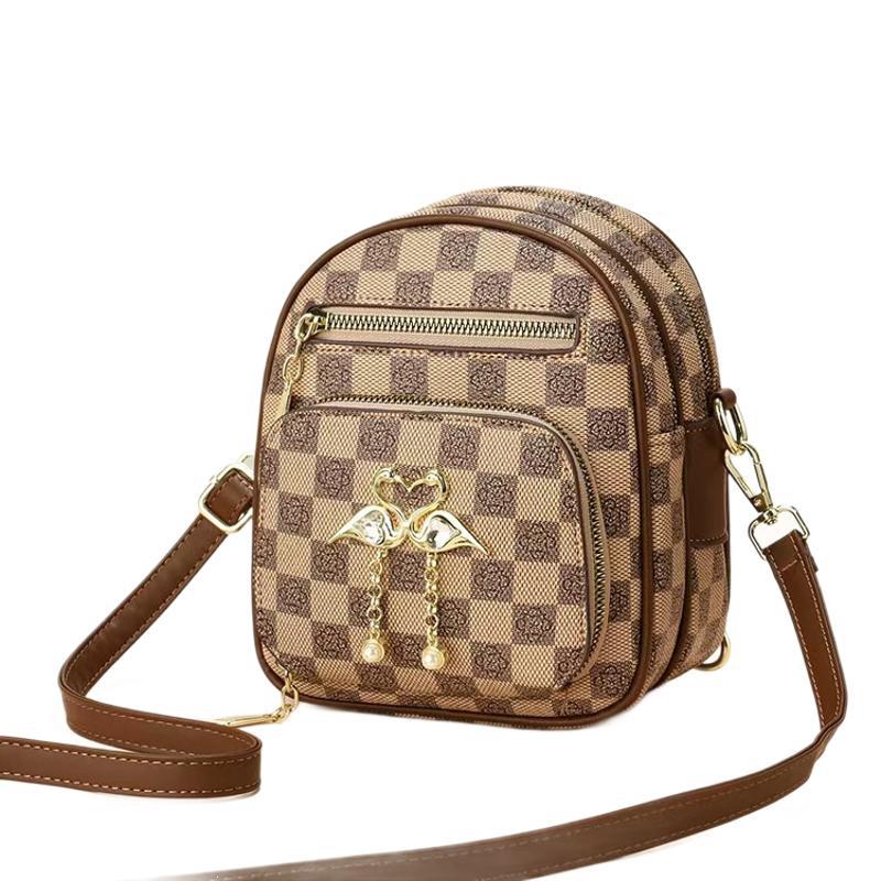Shoulder bag Taizhou women's bag small round bag plaid fashion versatile satchel
