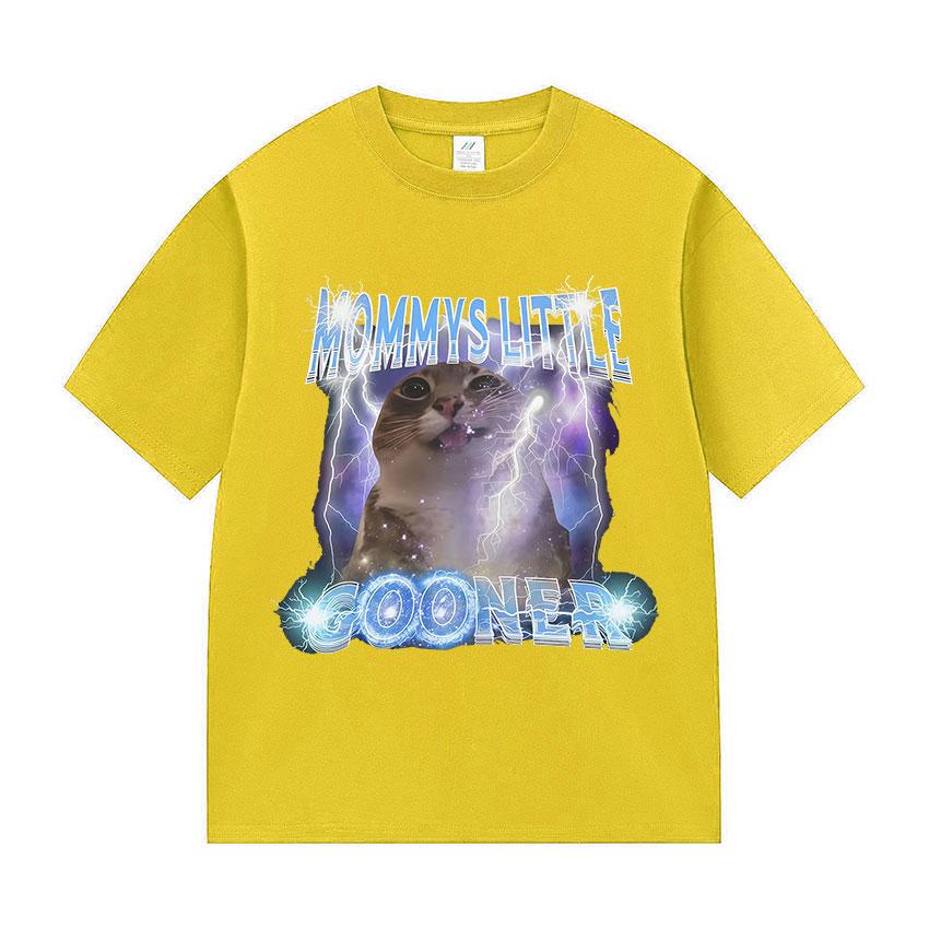 Mommys Little Gooner Funny Cat Meme Graphic TShirt Unisex Unisex Fashion Harajuku Cotton T Shirt Retro Oversized Short Sleeve Tees S