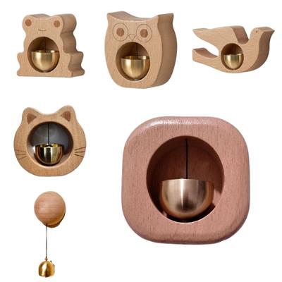 Creative Magnetic Door Bell Decorative Wooden Shopkeepers Bell Entry Reminder Hanging Pendant Wind Chime for Door Wall