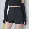 2023 Winter Velvet High Waist Black Slim Shorts - Women's Trendy All-Match Boots Outerwear.