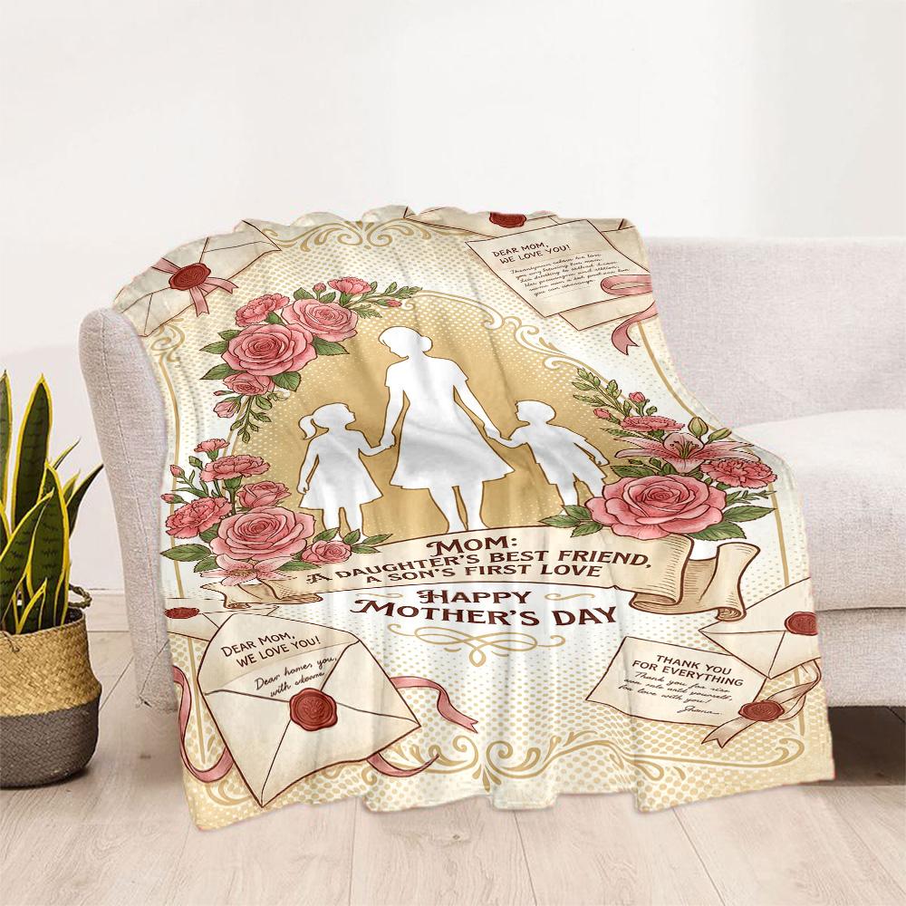 Mother's Day Love Blanket Suitable for Sofas,travel, Living Rooms Also a Good Gift for Friends and Family Suitable for All Seasons.