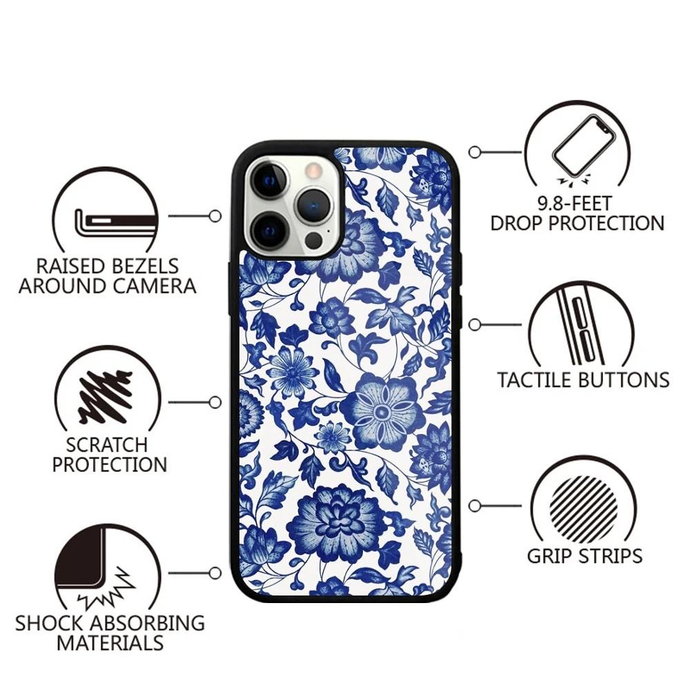 

Blue white Porcelain Pattern Phone Case For iPhone 16,15,14,13,12,11,Plus,Pro,Max,Mini Magsafe Magnetic Wireless Charging iPhone16