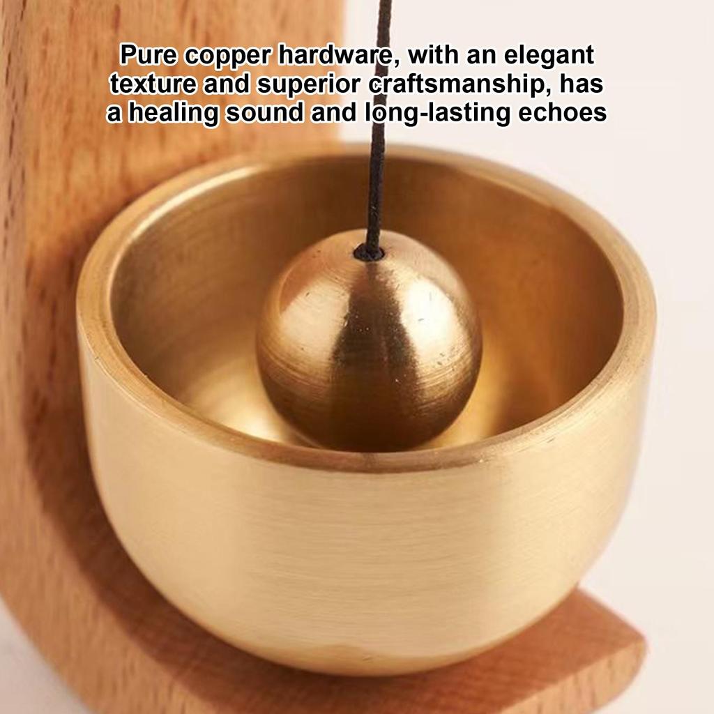 4/1PCS Wooden Wind Chimes Magnetic Brass Doorbell Wireless Jingle Bell Entrance Door Bells Hanging Pendants for Home Decoration