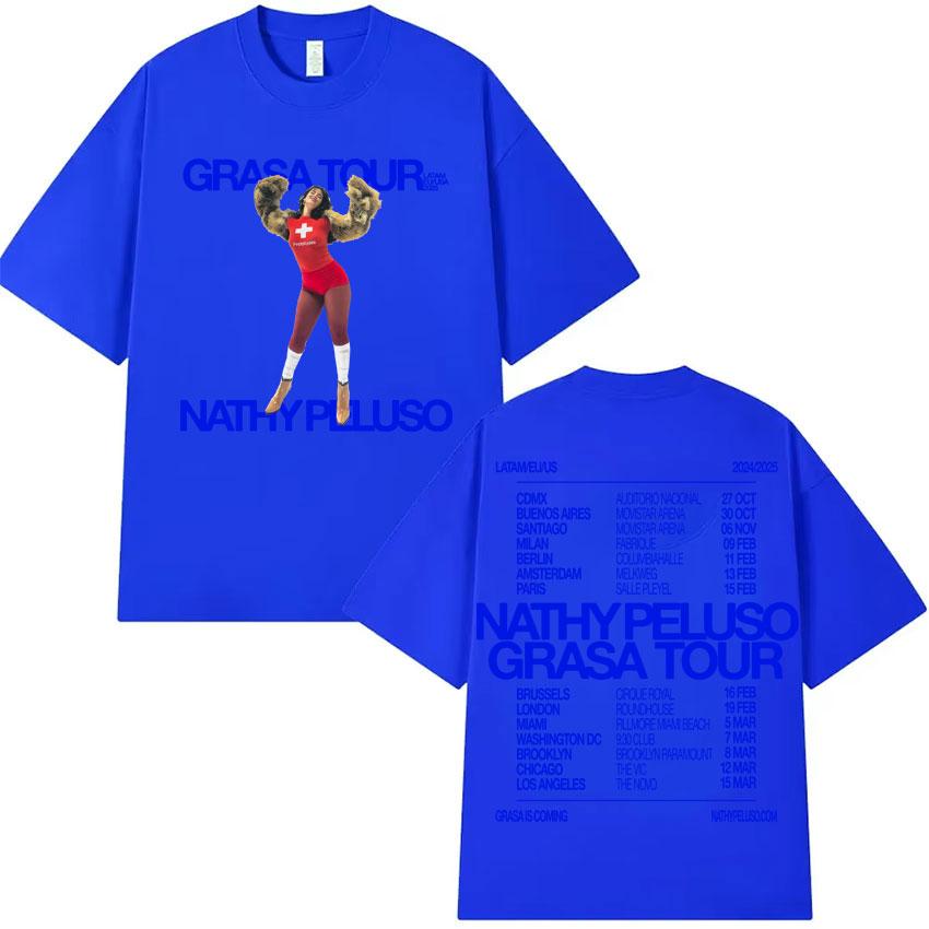 Nathy Peluso Grasa Tour Album Graphics T Shirt Fashion High Quality Tshirt Mens Women Cotton Summer Tee Shirt Streetwear Unisex