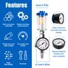 Spray Gun Oil/Water Separator, 1/4" Filter Pressure Regulator, EU Adapter With Air Pressure Regulator, Air Compressor Regulator