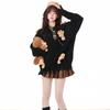 Sweet and Lazy Sweater Women's Bear Accessories Soft Waxy Autumn and Winter Loose Long-sleeved Knitted Sweater Top Women's Clothing