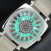 REFURBISHED VINTAGE HAND-WINDING SWISS MENS ROULETTE SEA GREEN WATCH A700923-5 R205a-a700923
