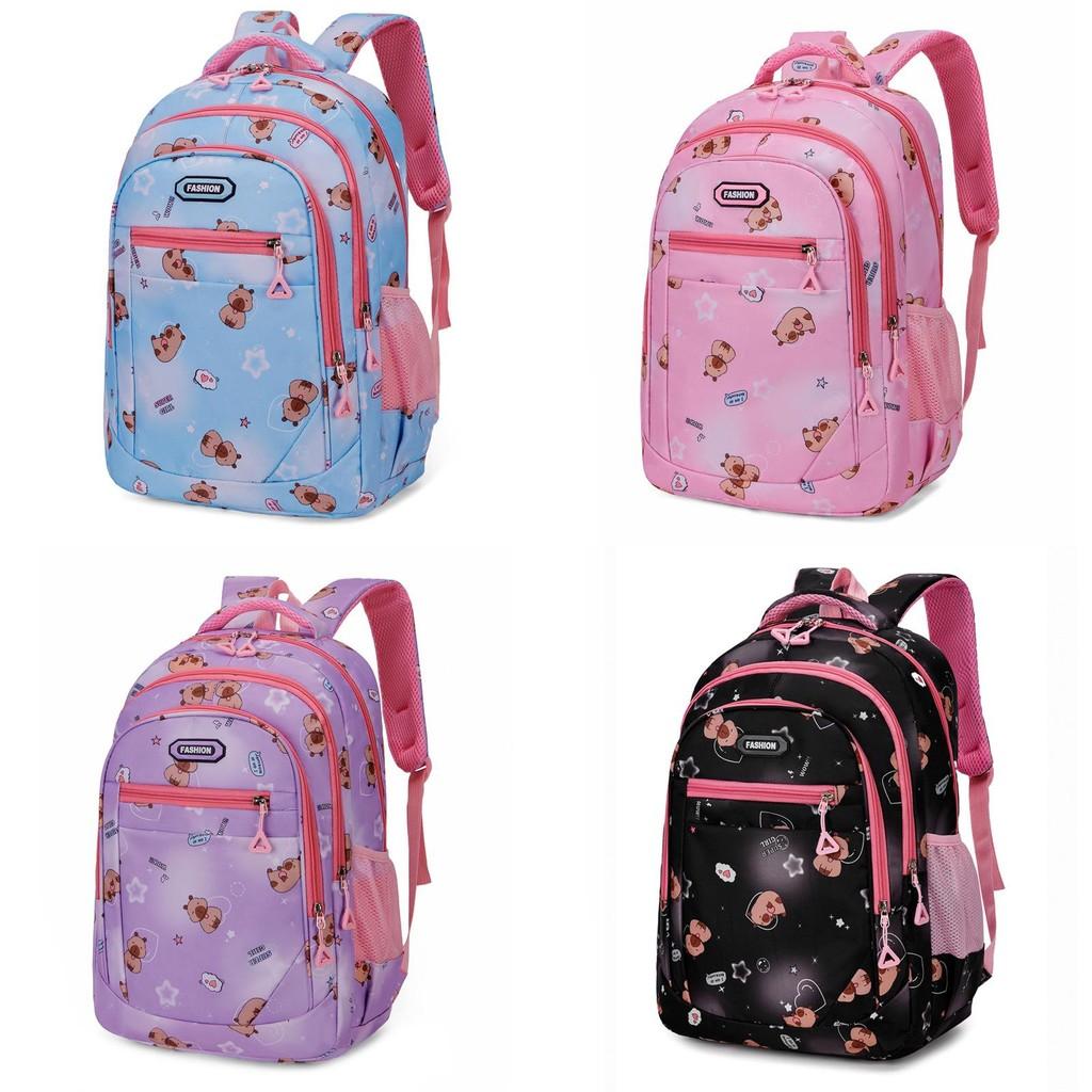 Large Capacity Childrens Backpack With Cartoon Capybara Print Design Daily For